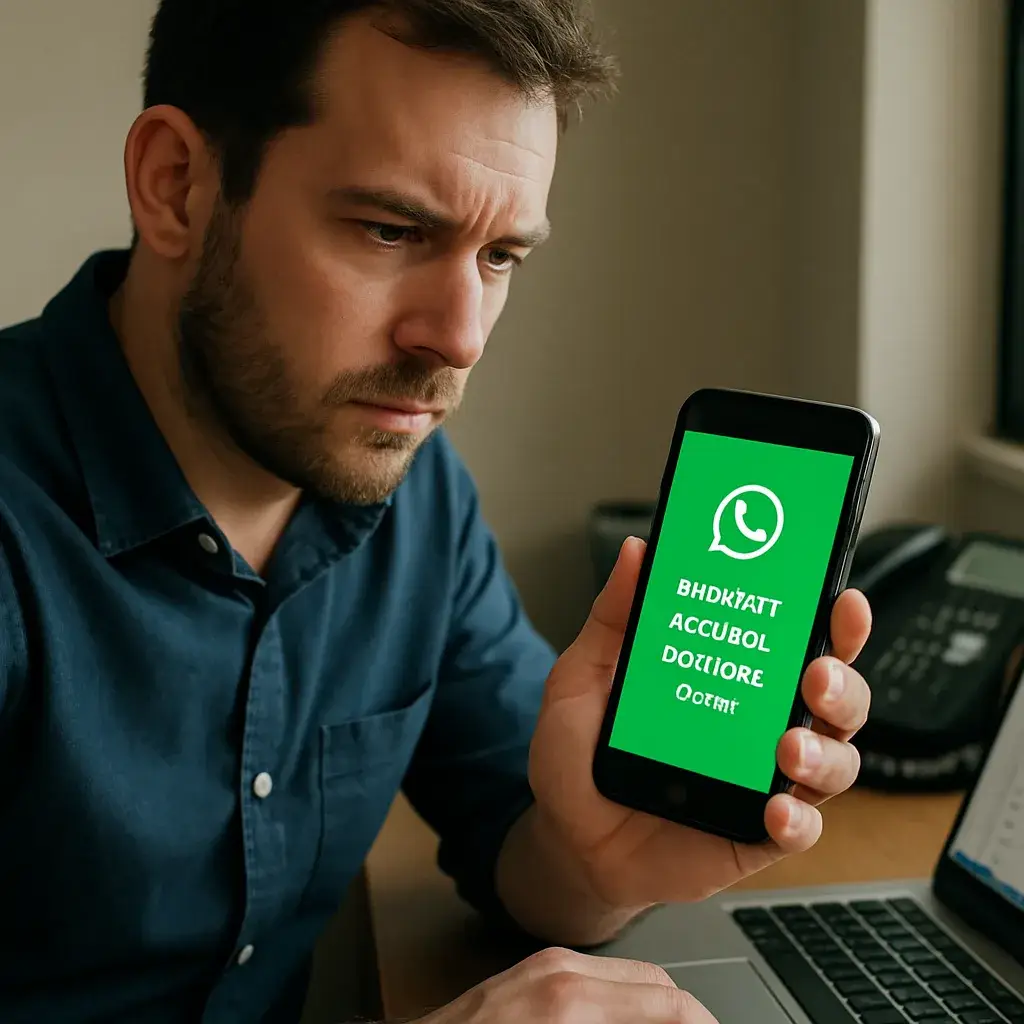מסך WhatsApp מציג הודעת חסימה — המחשה לחשיבות הפעולה המיידית בשעות הראשונות