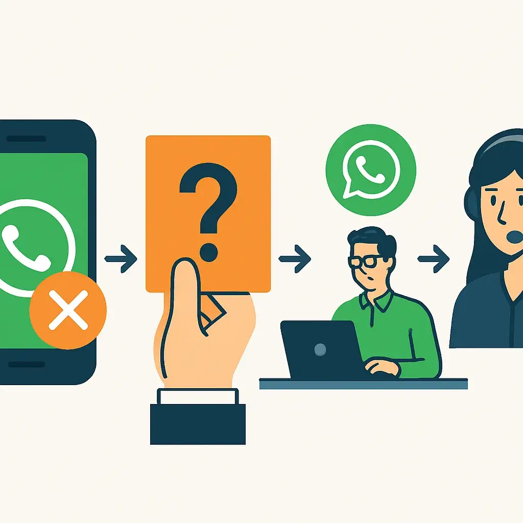 תרשים המסביר מה מתרחש בצד השרת של WhatsApp מרגע סימון החשבון ועד להשבתתו