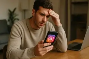 משתמש מגלה הודעת השעיה בחשבון האינסטגרם ומתחיל בתהליך השחזור
