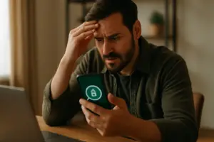 משתמש בודק אם חסימת חשבון WhatsApp שלו נגרמה מטעות מערכת לפני הגשת ערעור